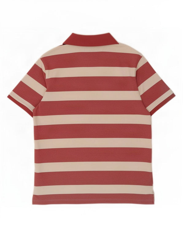 Camisa polo masculina 2XL de algodão listrado vermelho da Crew Clothing