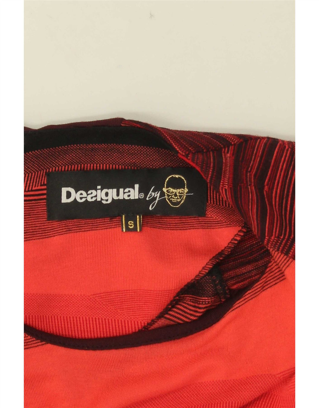 Vestido bainha feminino Desigual UK 10 pequeno listrado vermelho