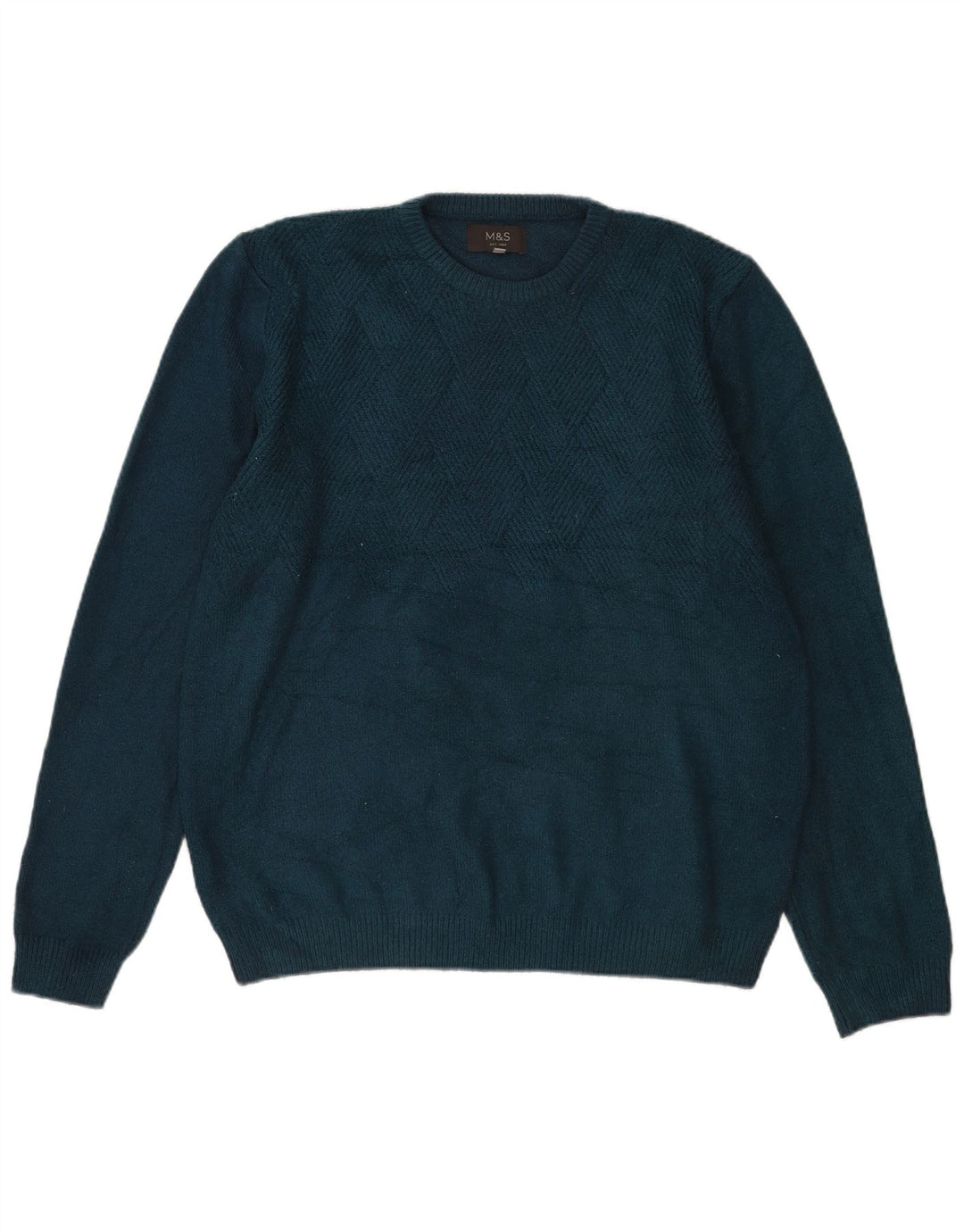 Suéter masculino Marks & Spencer com gola redonda grande acrílico azul