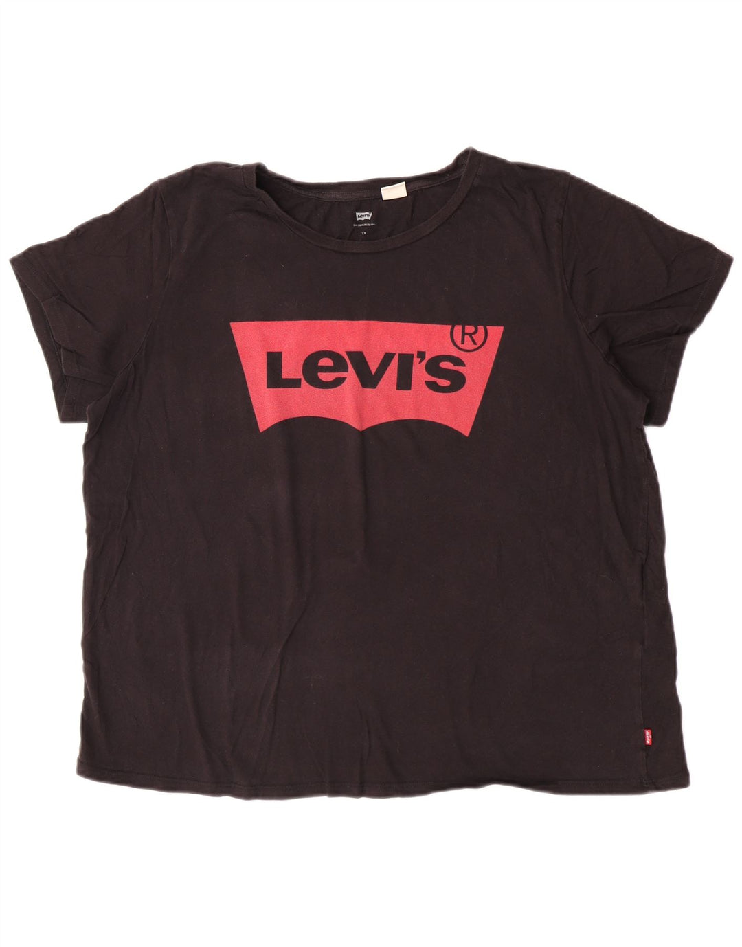 Camiseta feminina gráfica Levi's UK 22 2XL algodão preto