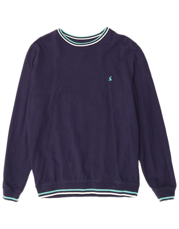 Joules moletom masculino jumper médio azul marinho listrado algodão
