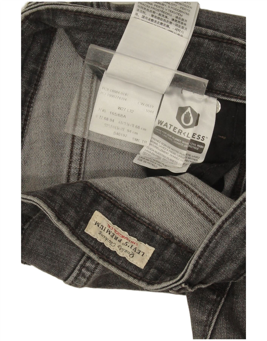 Calça jeans feminina Levi's 712 Slim W27 L31 cinza algodão