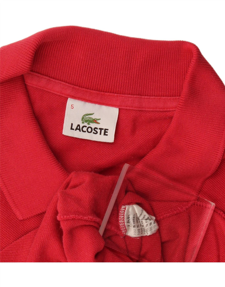 Camisa polo masculina Lacoste tamanho 5 grande algodão vermelho