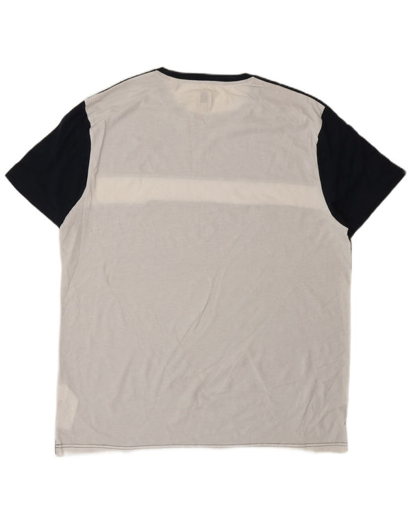 Camiseta gráfica masculina Jack Wills Top XL azul marinho algodão colorblock