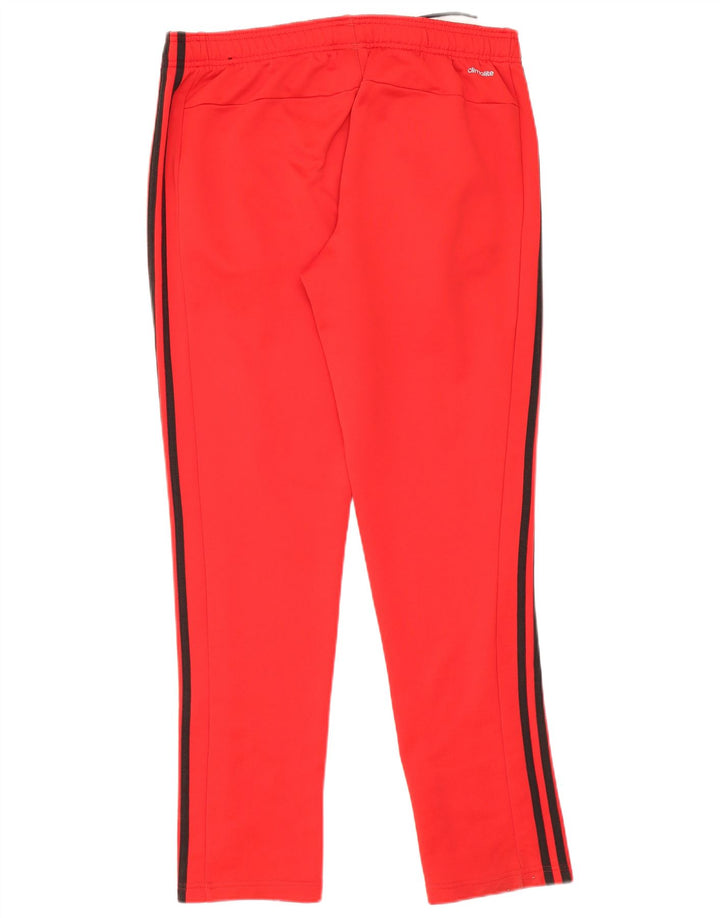 Calças de treino masculinas Adidas UK 44/46 poliéster vermelho grande