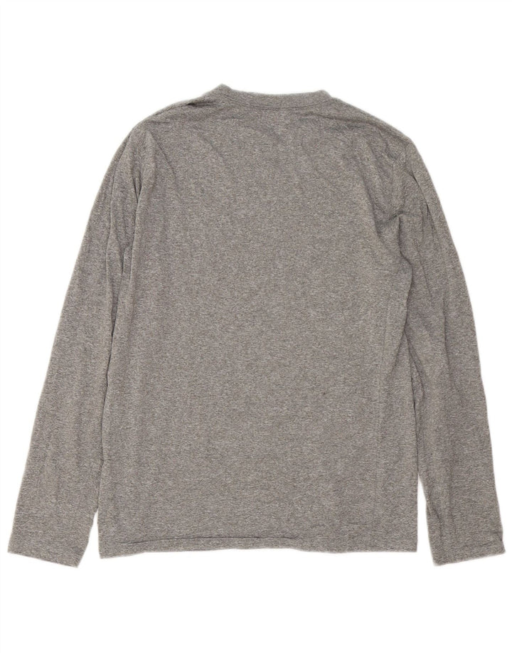 Top gráfico feminino Nike manga comprida UK 12 poliéster manchado cinza médio