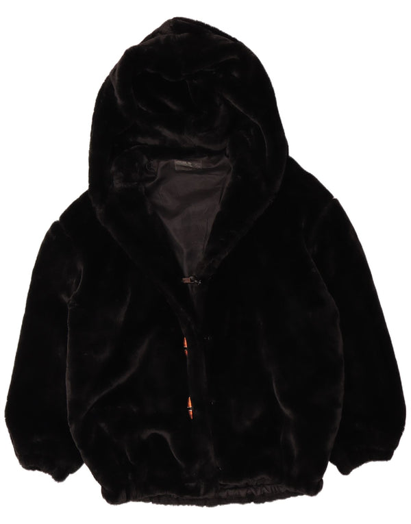 Jaqueta corta-vento feminina vintage com capuz e ajuste relaxado Reino Unido 12 preto médio