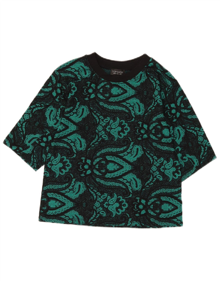 Blusa feminina Topshop Top UK 8 poliéster paisley verde pequeno