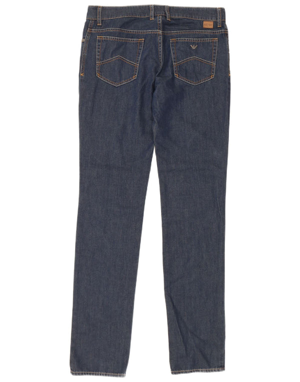 ARMANI JUNIOR Meninos Jeans Slim 15-16 Anos W32 L33 Azul Algodão