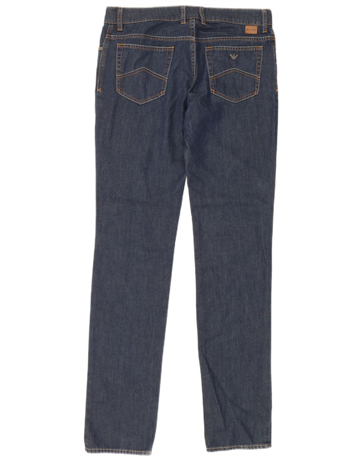 ARMANI JUNIOR Meninos Jeans Slim 15-16 Anos W32 L33 Azul Algodão