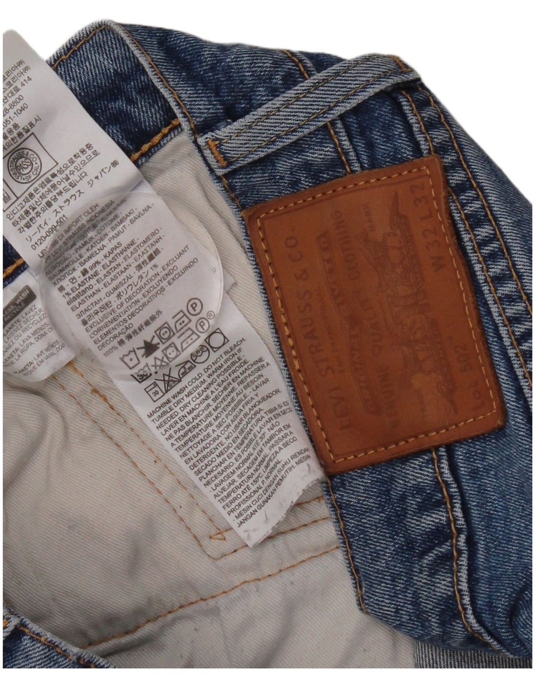 Levi's Masculino 502 Straight Jeans W32 L32 Azul Algodão