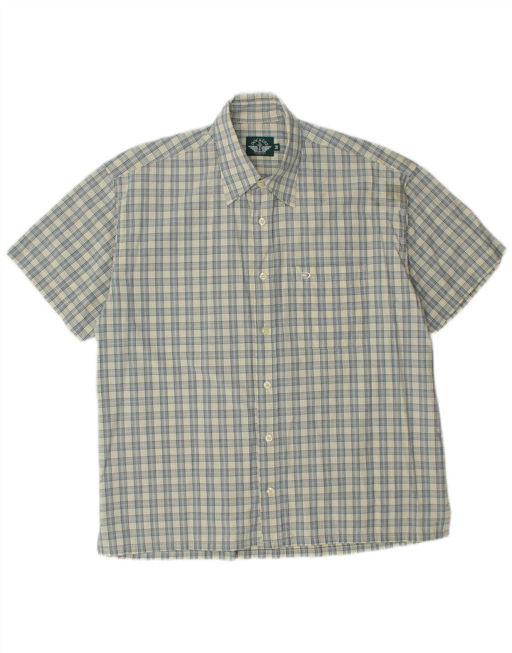 Camisa masculina de manga curta Dockers xadrez amarelo médio
