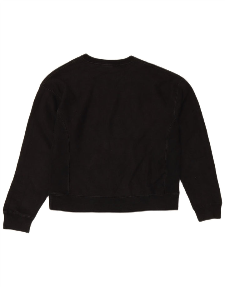 Jumper de moletom feminino Champion Reverse Weave Reino Unido 10 pequeno algodão preto