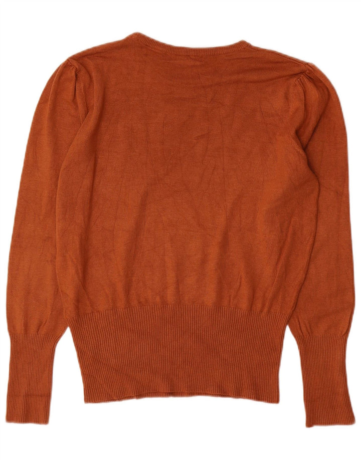 Suéter feminino Marks & Spencer com gola canoa Reino Unido 12 marrom médio