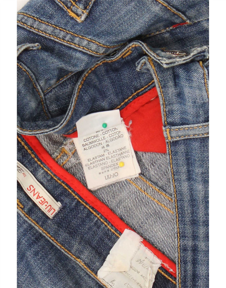 Liu Jo Jeans feminino slim desgastado W27 L29 algodão azul