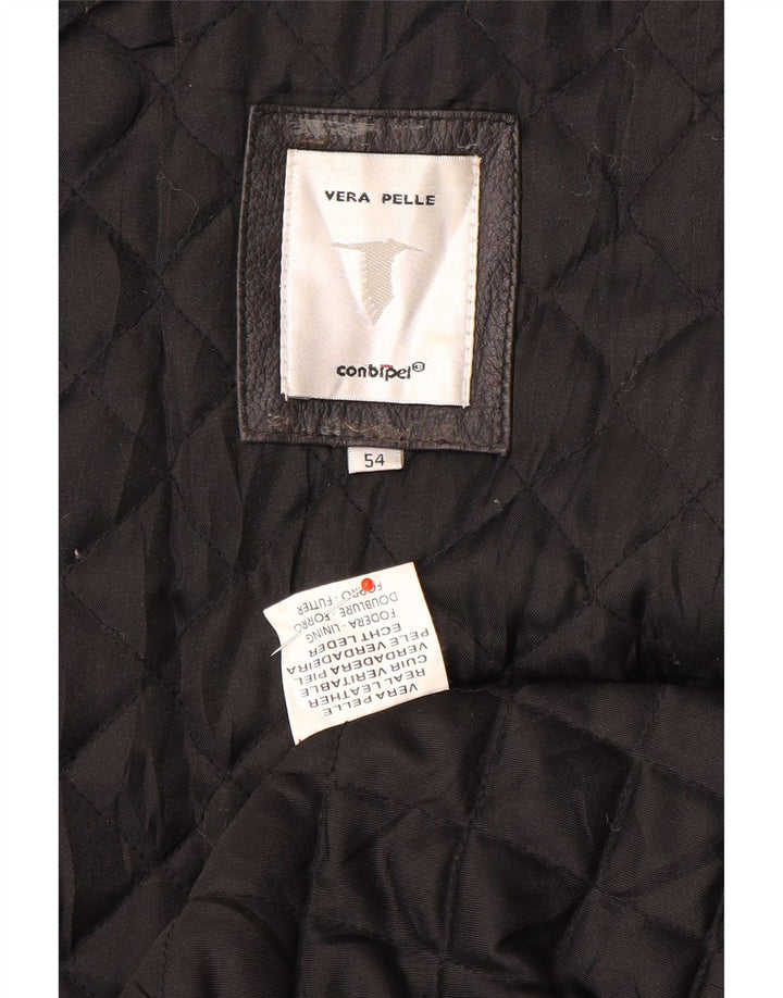 Jaqueta de couro masculina Conbipel tamanho 54 XL couro preto