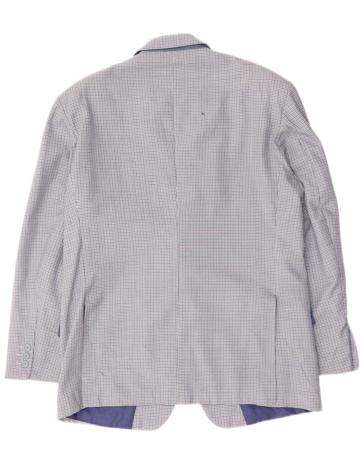 Jaqueta blazer masculina VINTAGE com 2 botões IT 50 grande lã xadrez azul