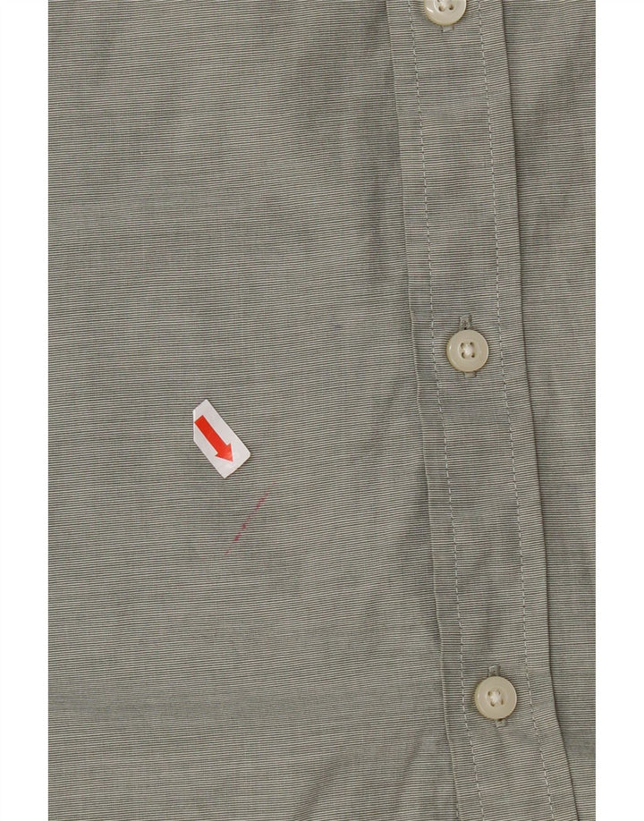 EDDIE BAUER Mens Classic Fit Shirt XL Khaki Pinstripe Cotton Vintage Eddie Bauer and Second-Hand Eddie Bauer from Messina Hembry 