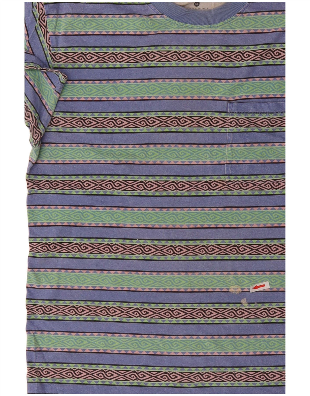 Camiseta masculina RIP CURL com ajuste relaxado XS de algodão geométrico multicolorido