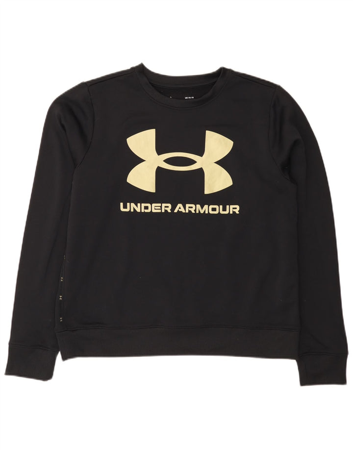 Under Armour feminino gráfico moletom jumper UK 16 grande preto