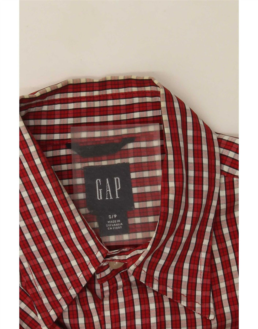 Camisa masculina de manga curta Gap pequena vermelha guingão