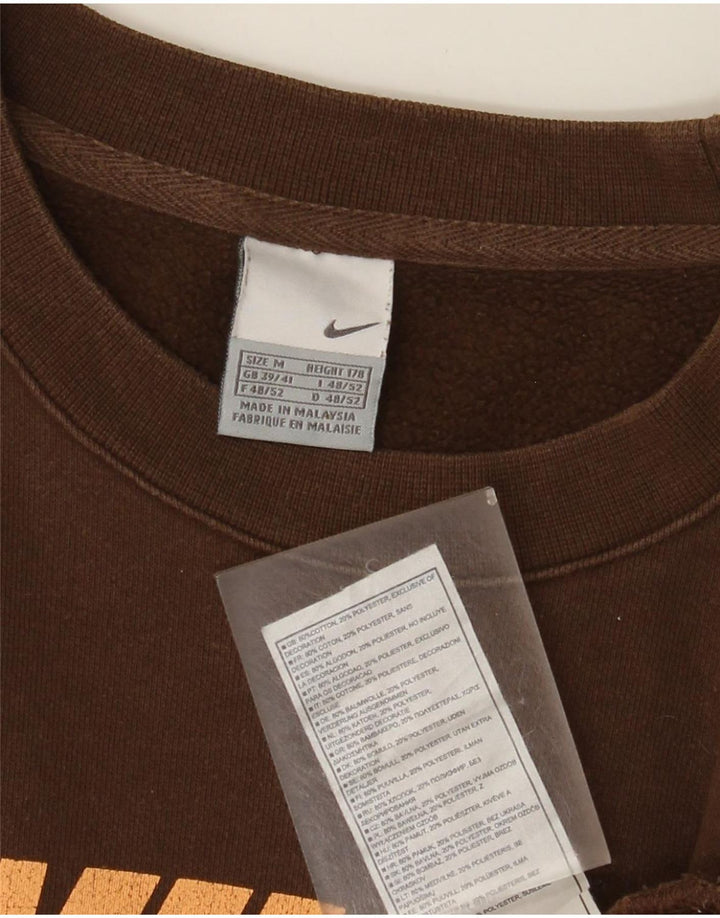 Nike Mens Graphic Moletom Jumper UK 39/41 Médio Marrom Algodão
