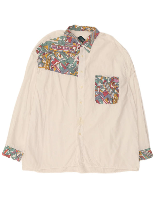 Camisa masculina Rudnick 2XL algodão geométrico branco