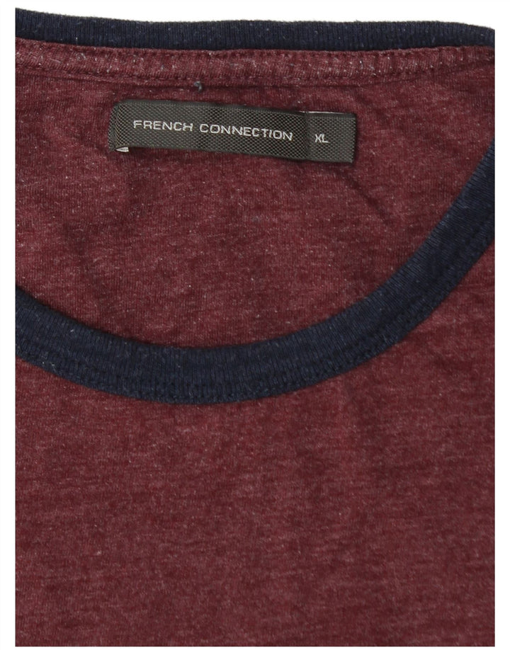 Camiseta masculina FRENCH CONNECTION Top XL algodão Borgonha