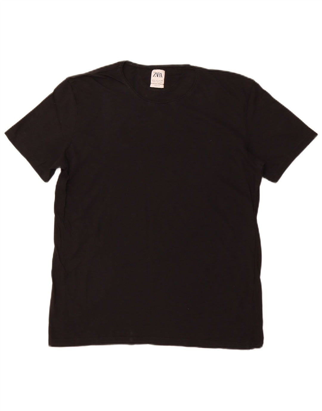 Zara Camiseta Feminina Easy Fit Top UK 14 Grande Preto