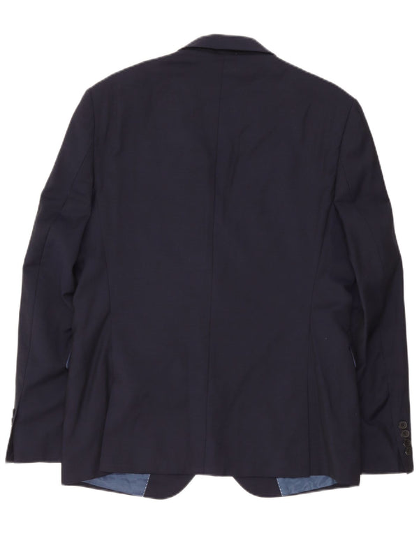 Jaqueta blazer masculina Dkny com 2 botões IT 52 XL lã azul marinho
