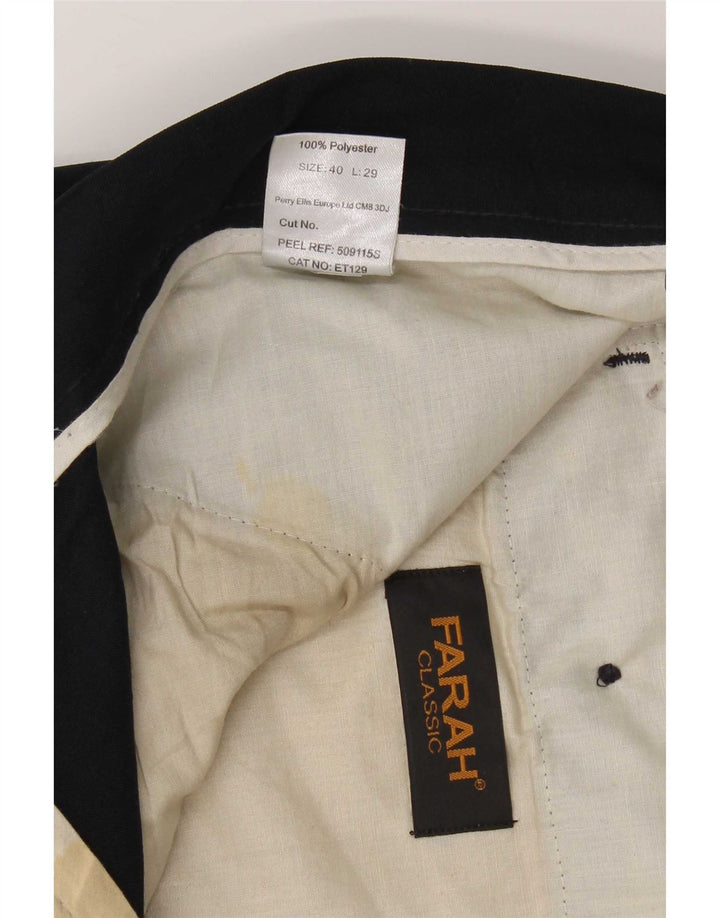 Calça masculina reta casual Farah W40 L29 poliéster azul marinho