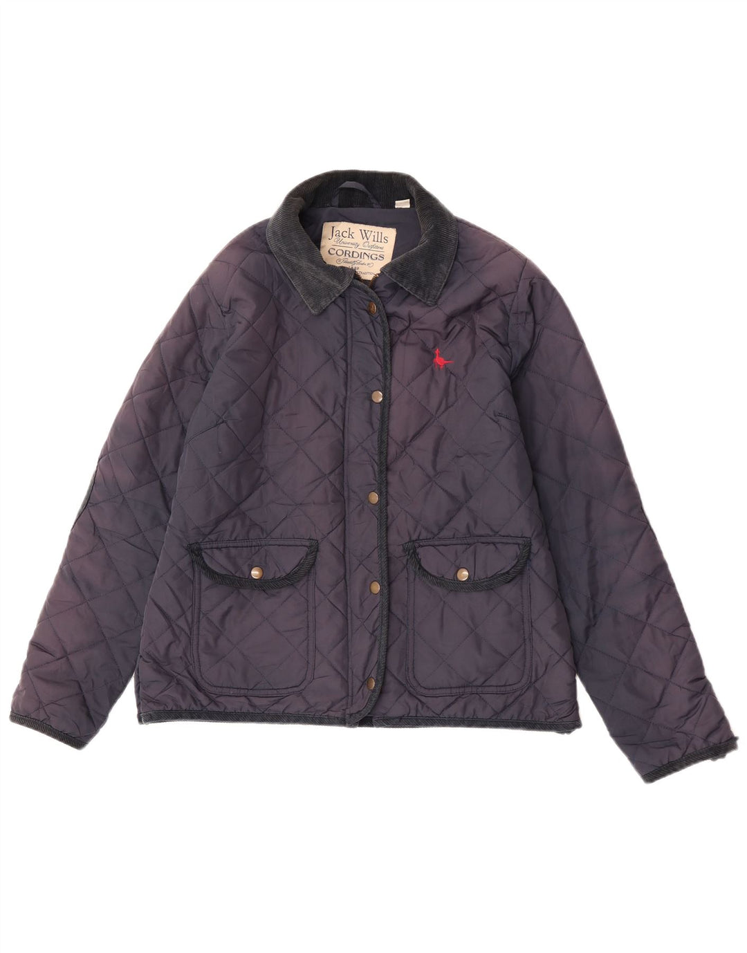 Jaqueta acolchoada feminina Jack Wills Reino Unido 14 grande nylon azul marinho