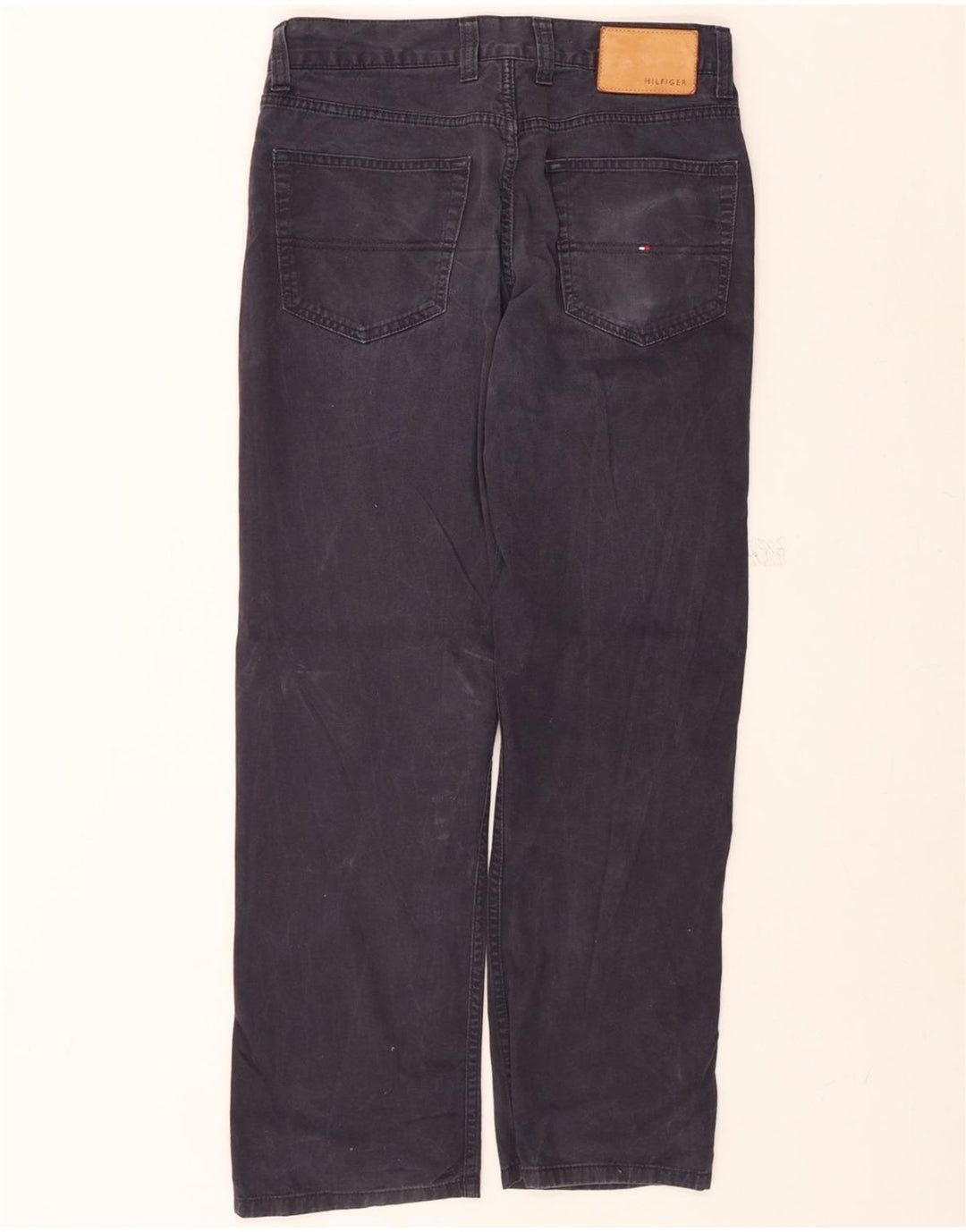 TOMMY HILFIGER Mens Straight Casual Trousers W32 L30 Black Cotton Vintage Tommy Hilfiger and Second-Hand Tommy Hilfiger from Messina Hembry 