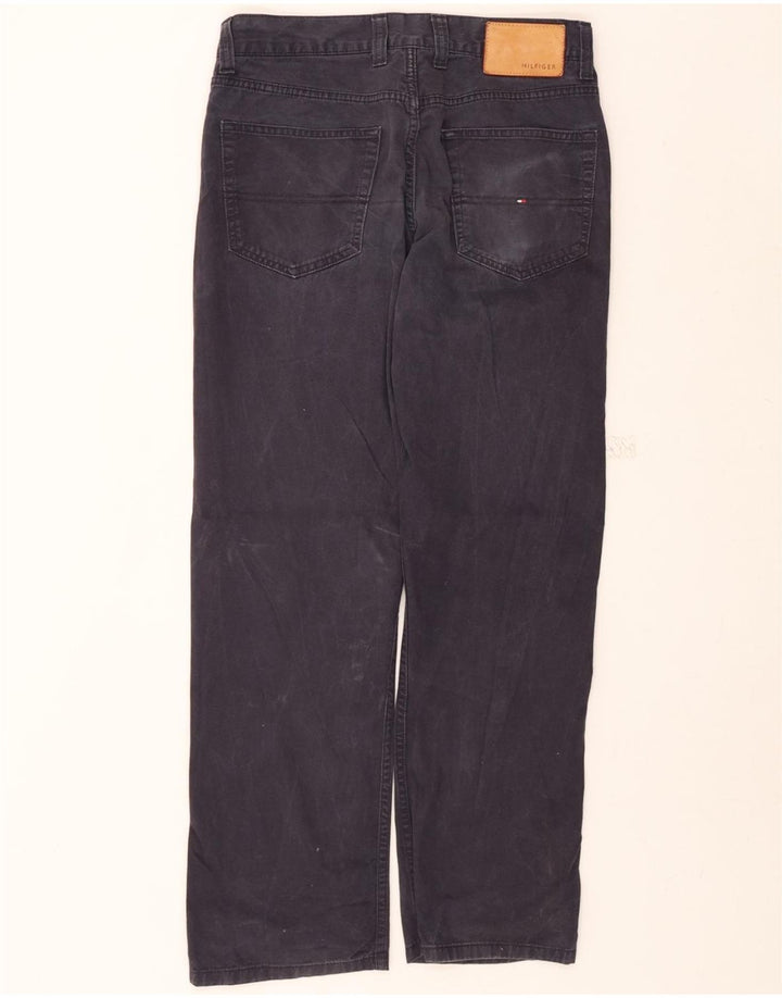 TOMMY HILFIGER Mens Straight Casual Trousers W32 L30 Black Cotton Vintage Tommy Hilfiger and Second-Hand Tommy Hilfiger from Messina Hembry 