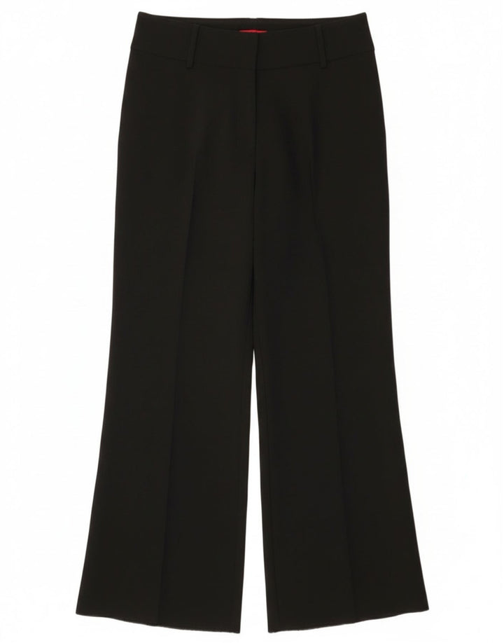 Calça feminina Bootcut Suit UK 8 pequena W30 L31 poliéster preto