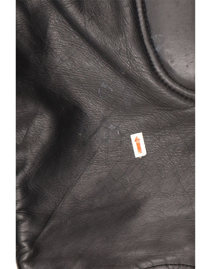 Calça masculina VINTAGE de couro para motociclista W32 L23 preta