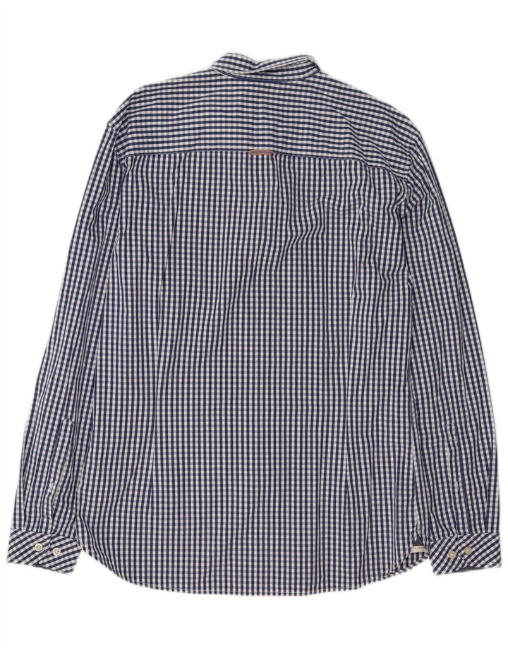 Camisa masculina Joules Slim Fit médio algodão guingão azul marinho