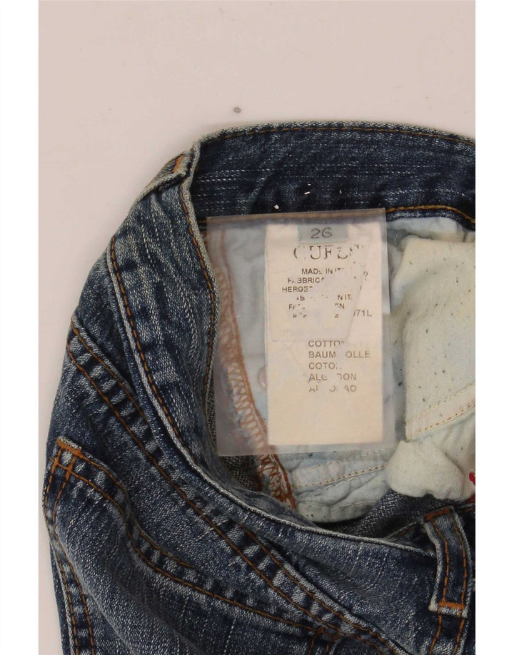 Guess Calça jeans feminina larga W26 L32 algodão azul