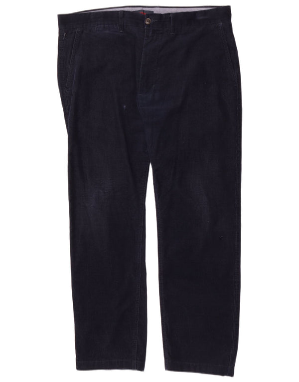 Calça masculina de veludo cotelê Marks & Spencer Blue Harbor reta W38 L29 marinho
