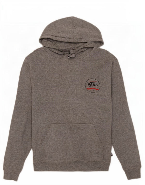 Vans masculino gráfico moletom com capuz pequeno cinza manchado