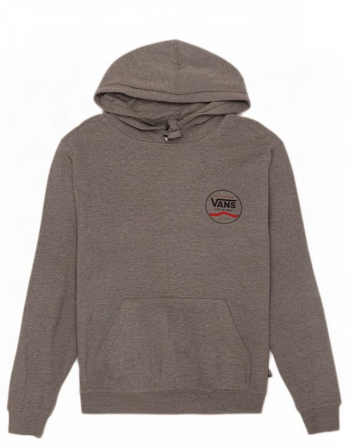 Vans masculino gráfico moletom com capuz pequeno cinza manchado
