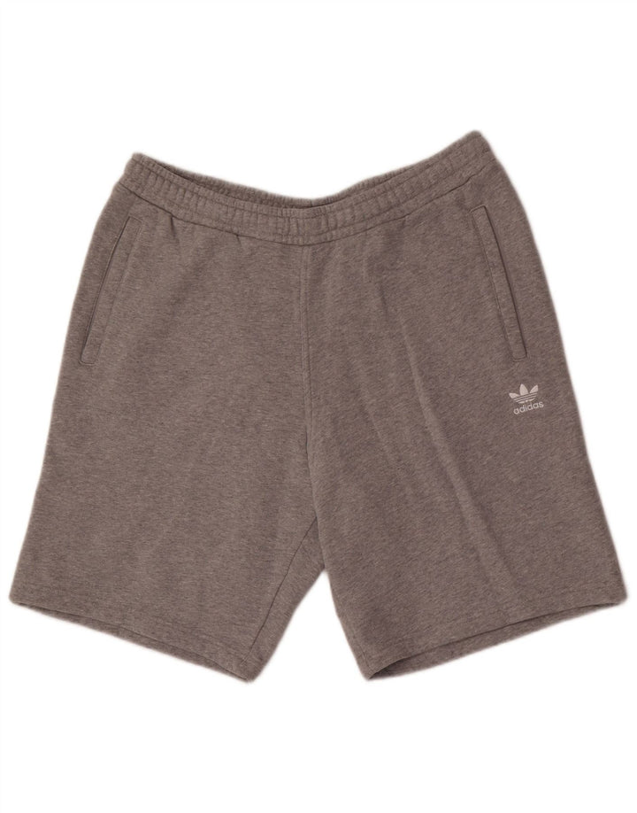 Shorts esportivos masculinos Adidas grandes cinza