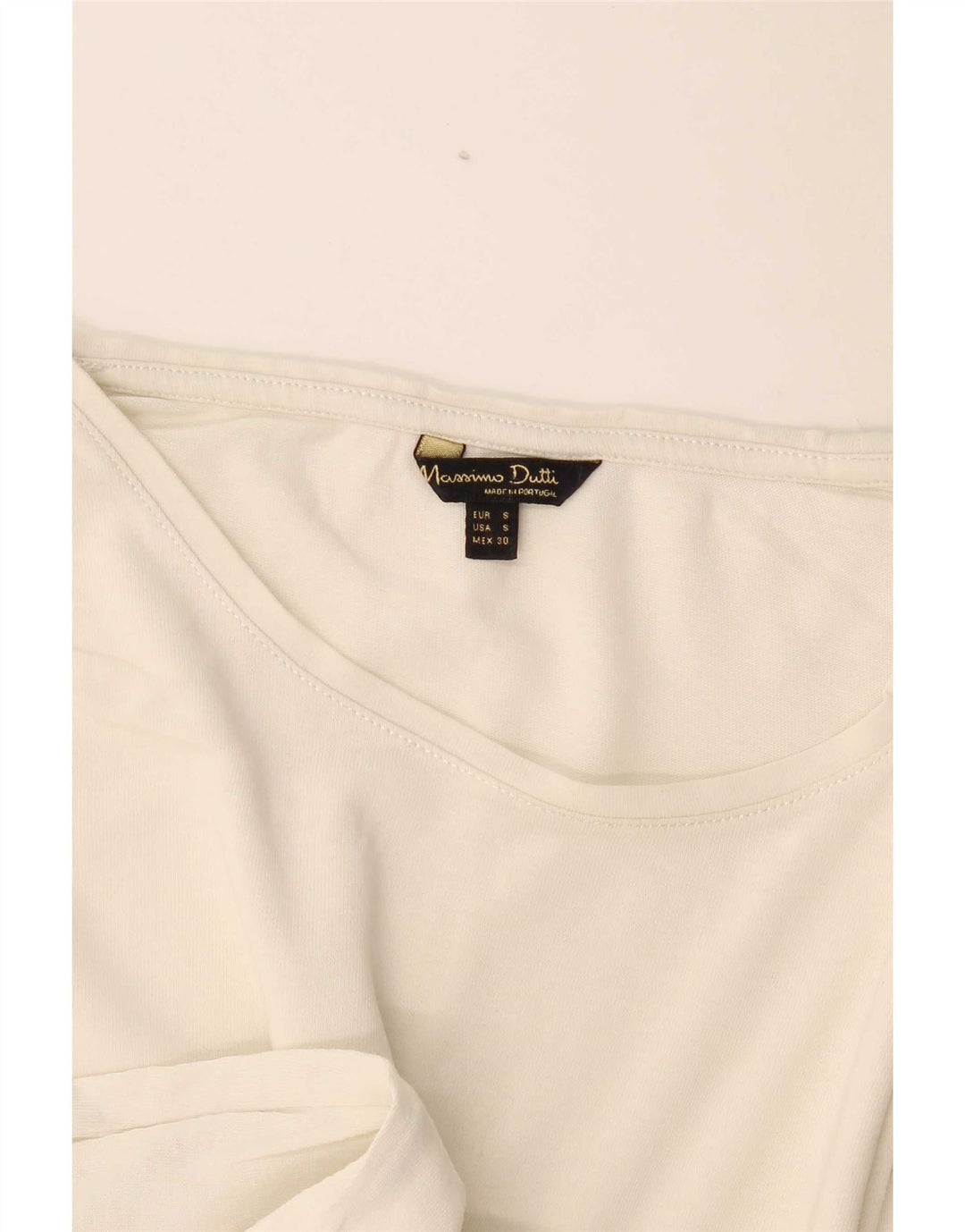 Camiseta feminina Massimo Dutti UK 10 pequena off white