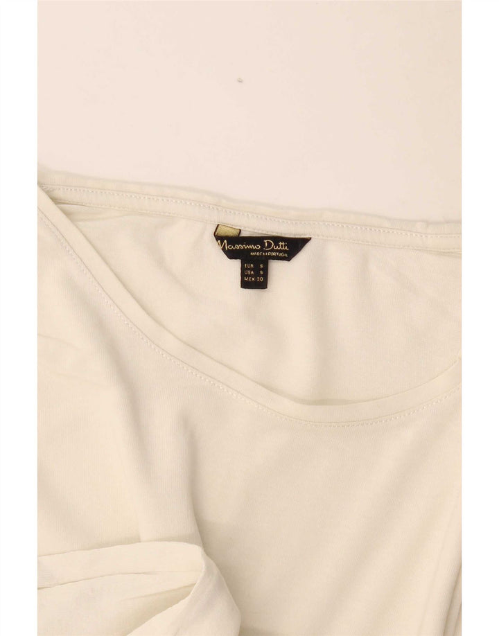 Camiseta feminina Massimo Dutti UK 10 pequena off white