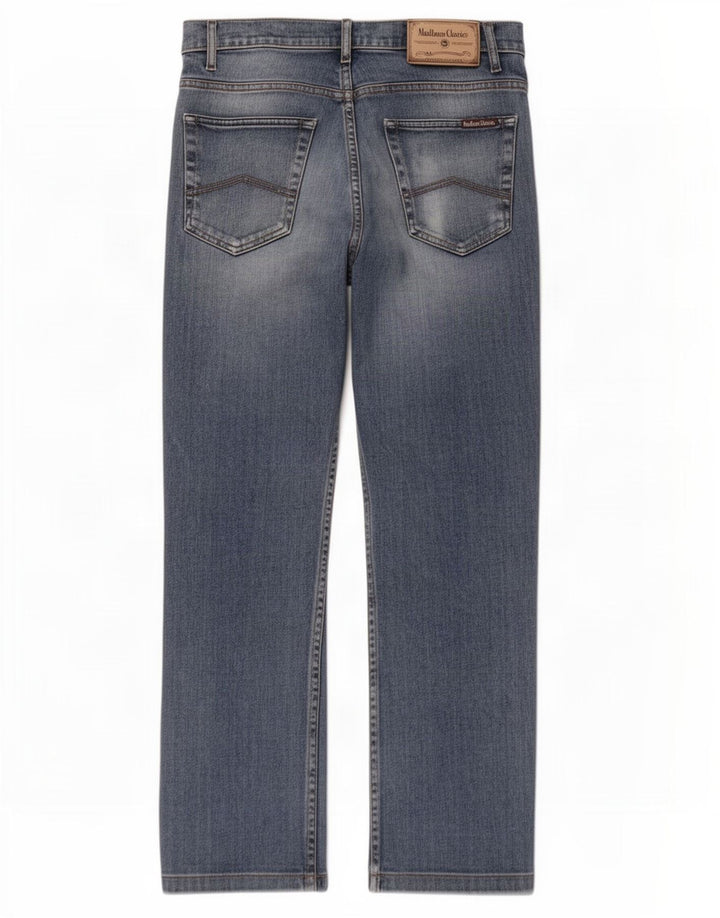Marlboro Classics Mens Straight Jeans W33 L30 Azul Algodão