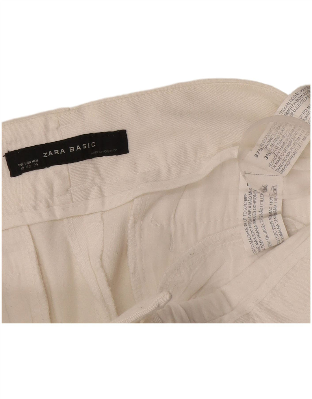 Zara Womens Chino Shorts EU 40 Médio W30 Algodão Branco