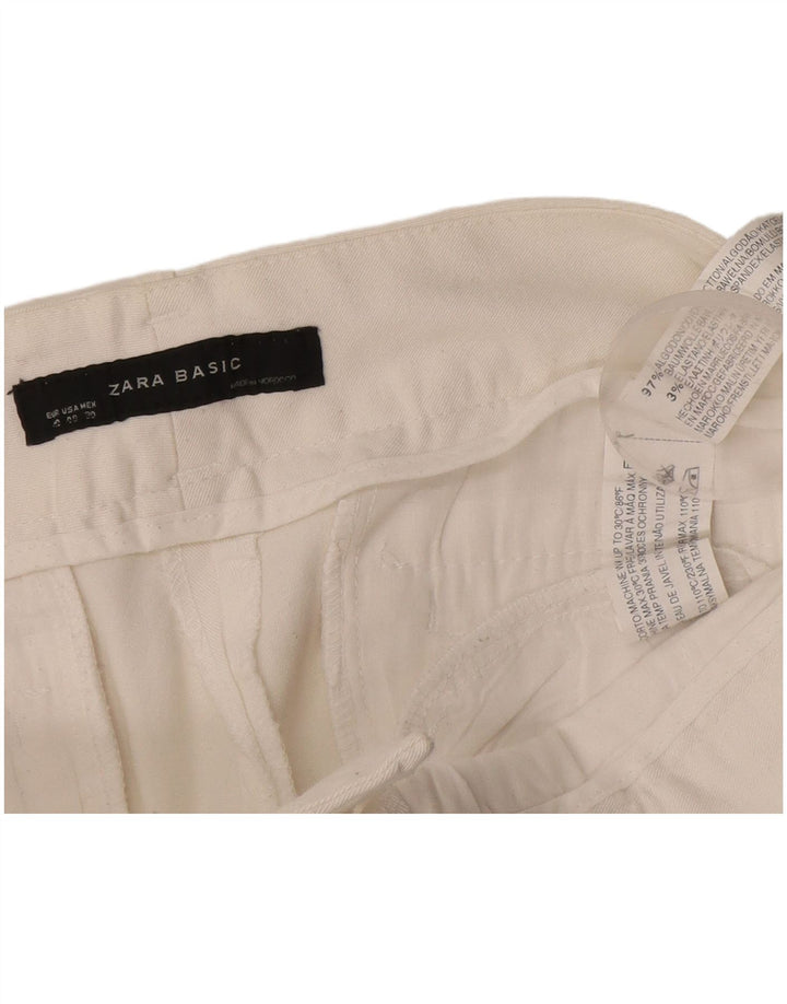 Zara Womens Chino Shorts EU 40 Médio W30 Algodão Branco