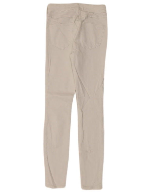 Jeans skinny femininos Hollister US 1 XS W25 L28 algodão branco
