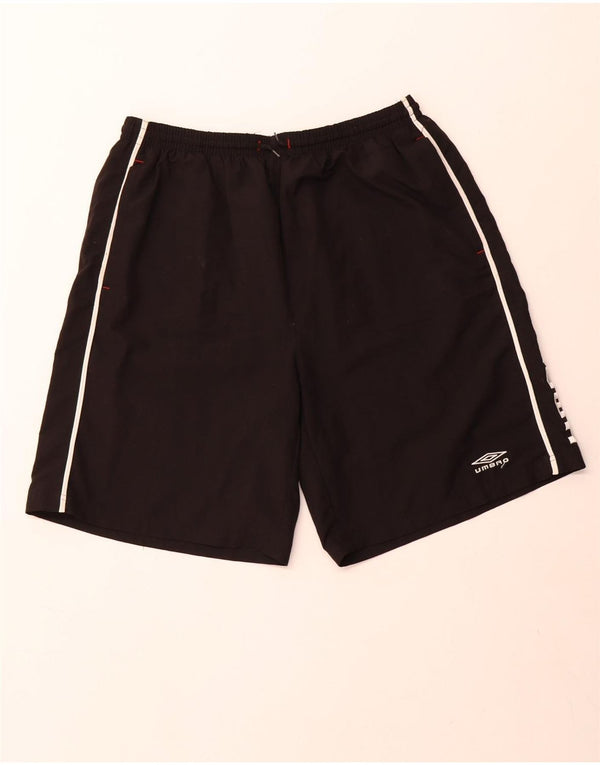 Shorts esportivos gráficos masculinos Umbro 2XL poliéster preto