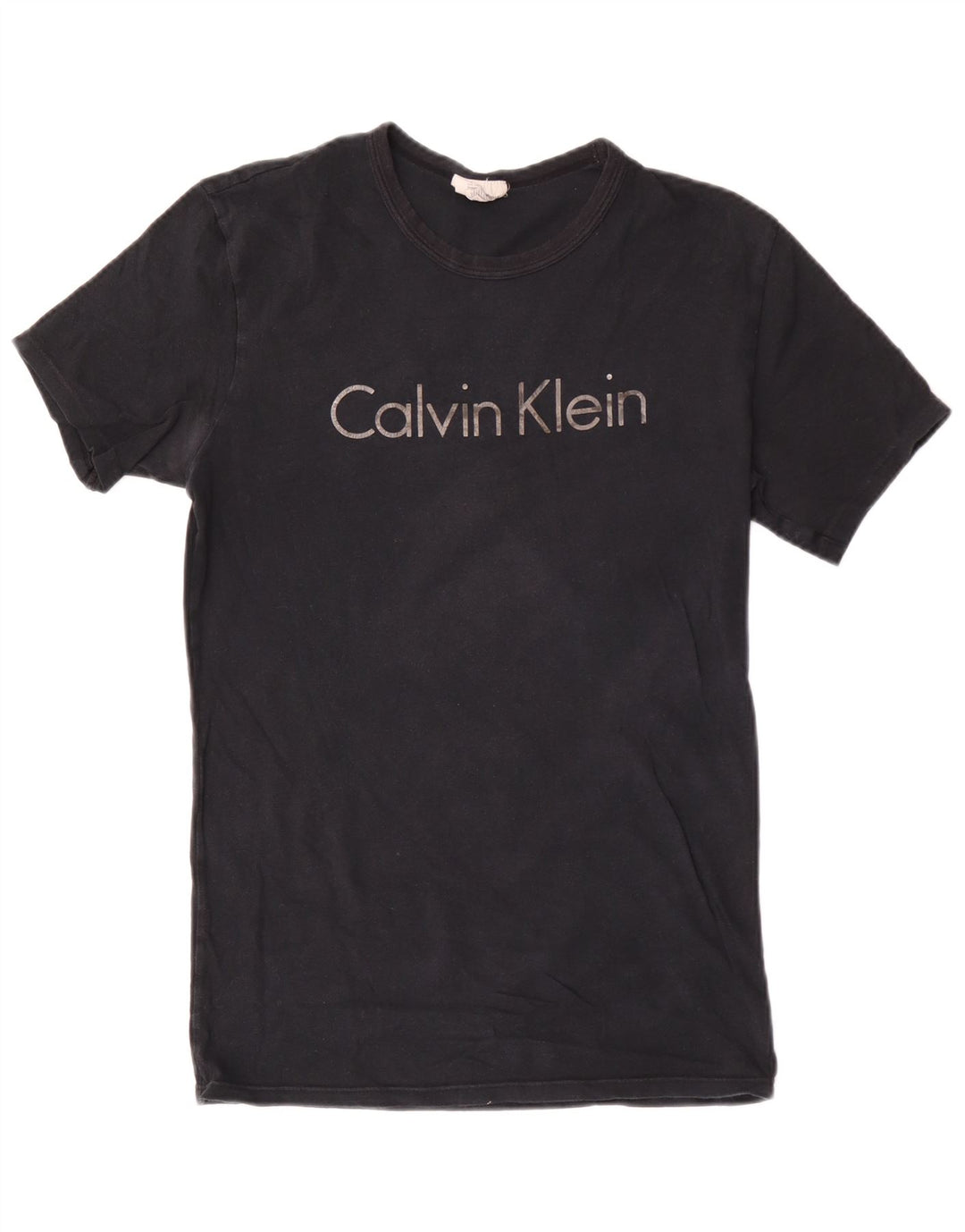 Camiseta masculina Calvin Klein com estampa gráfica pequena de algodão preto